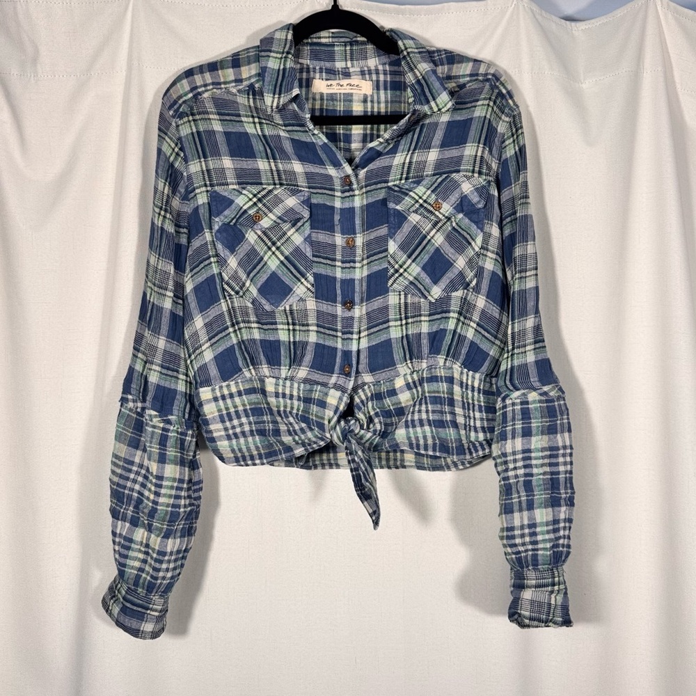 Free People First Bloom Plaid Button-Front Shirt - Picture 4 of 8